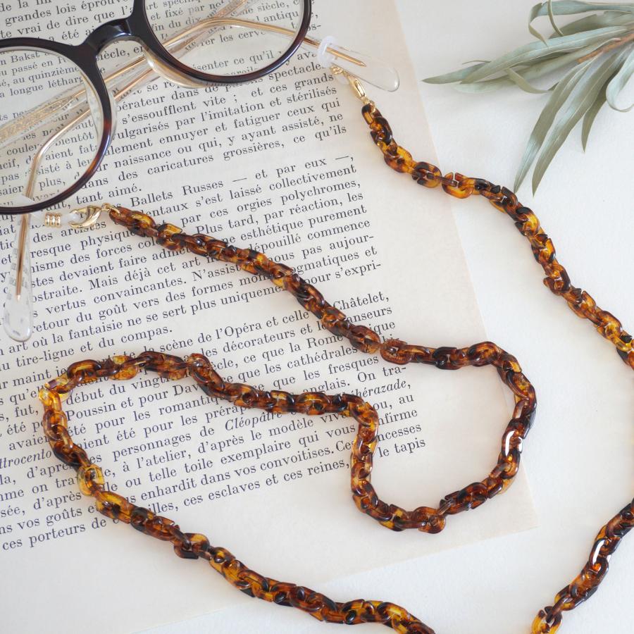 メガネチェーン おしゃれ レディース べっ甲 トータス シェル アクリル