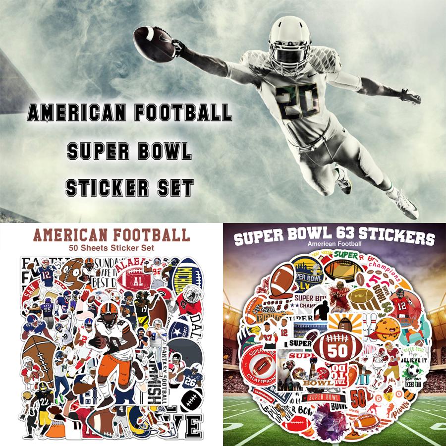 アメフト ステッカー 50枚セット PVC 防水 シール アメリカン