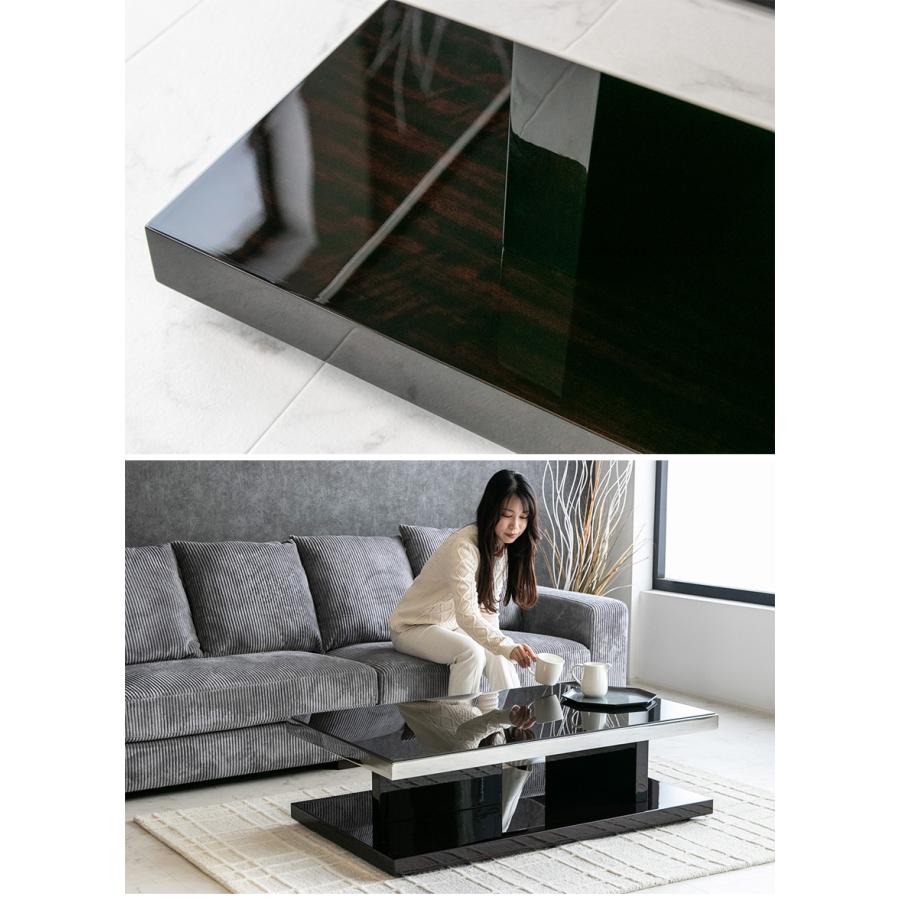 センターテーブル ガラステーブル ローテーブル おしゃれ モダン 黒檀