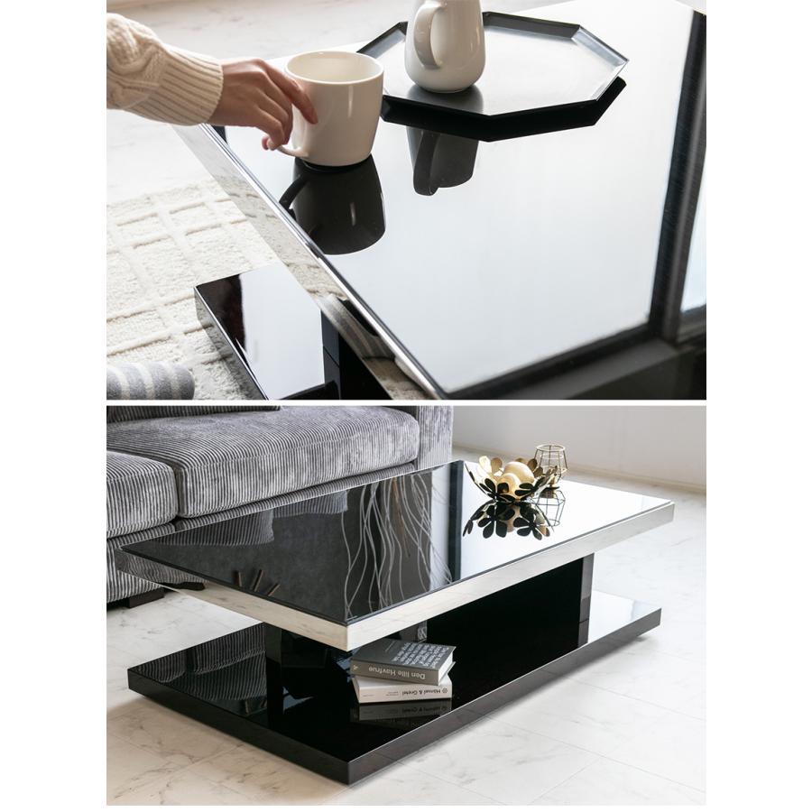 センターテーブル ガラステーブル ローテーブル おしゃれ モダン 黒檀