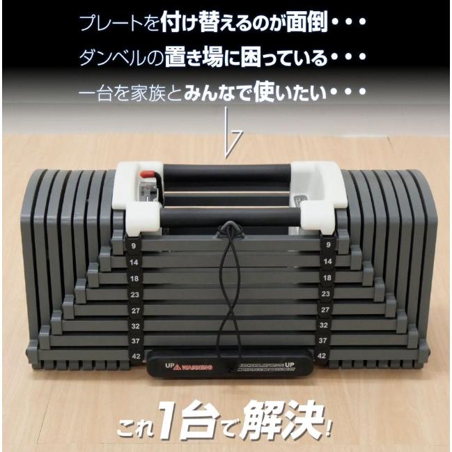 パワーブロック ダンベル 可変式 42kg 2個セット 24段階調節 : 小路