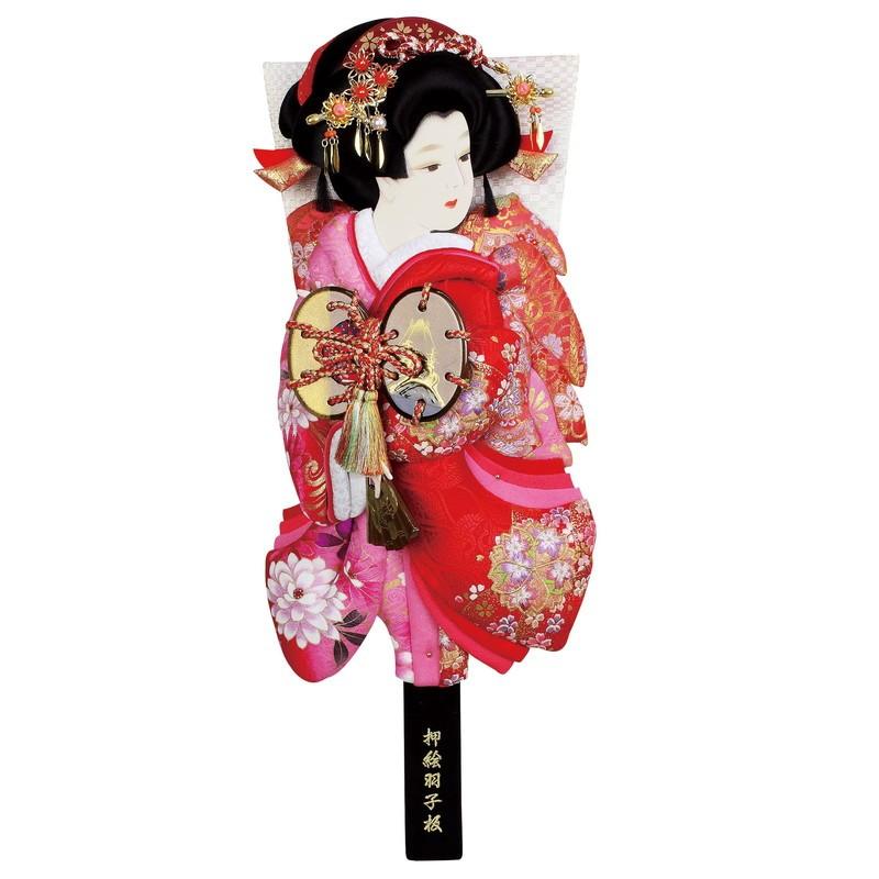 正月飾り 羽子板 正絹振袖シリーズ 極上正絹振袖羽子 浅妻13号 : 人形