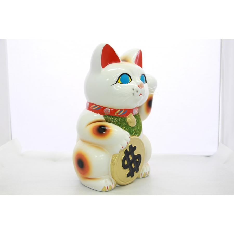 8号招き猫ドル猫白左手(座布団付) : 人形のモリシゲ - 通販 - Yahoo