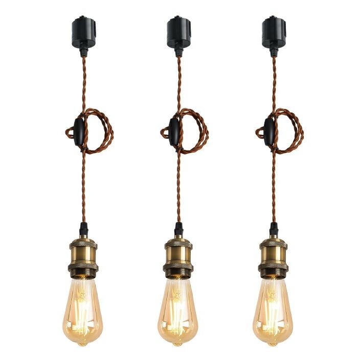 ペンダントライト 3灯セット E26 LED電球付き エジソン電球 60W形相当