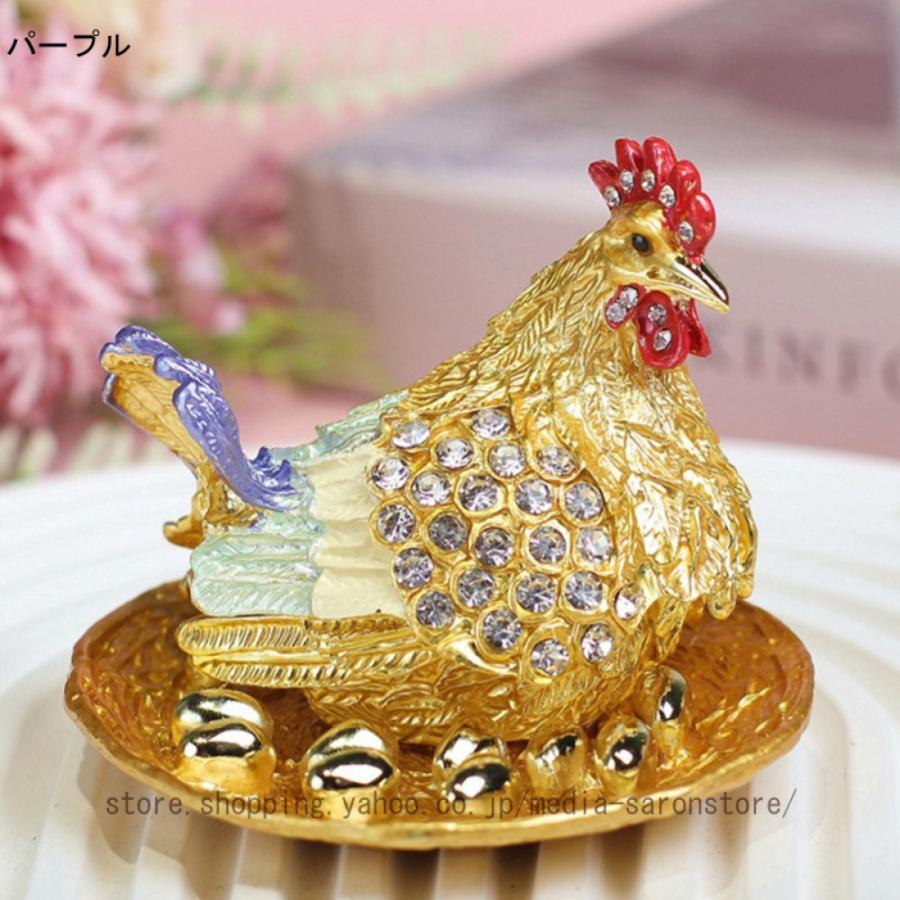 金属 ミニ 動物 鶏 金属鳥 彫刻 卓上装飾 アートホーム オフィス 装飾