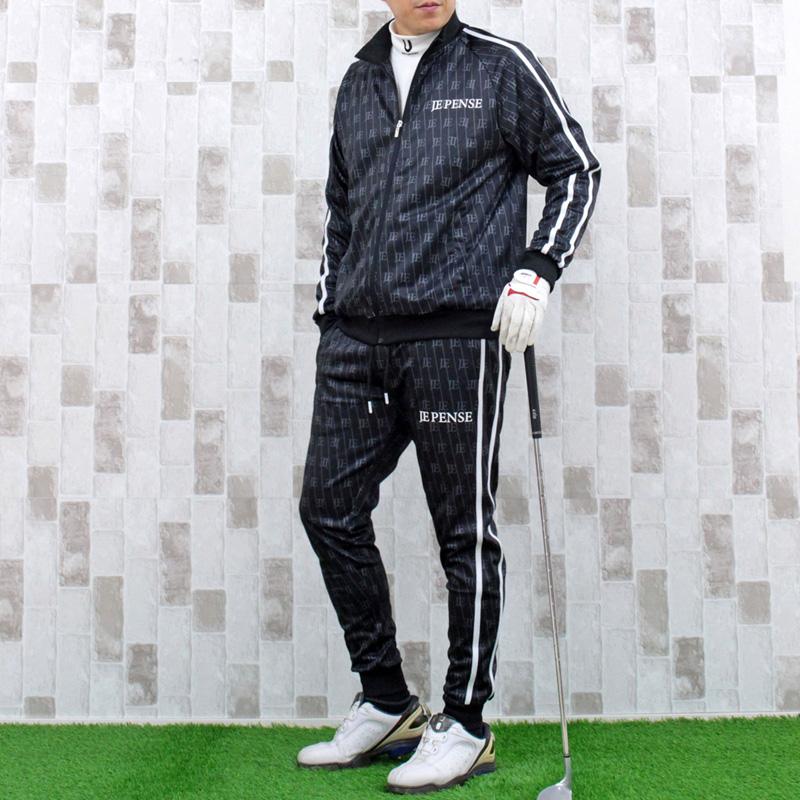 ゴルフ セットアップ メンズ 上下セット ゴルフウェア 総柄 ロゴ
