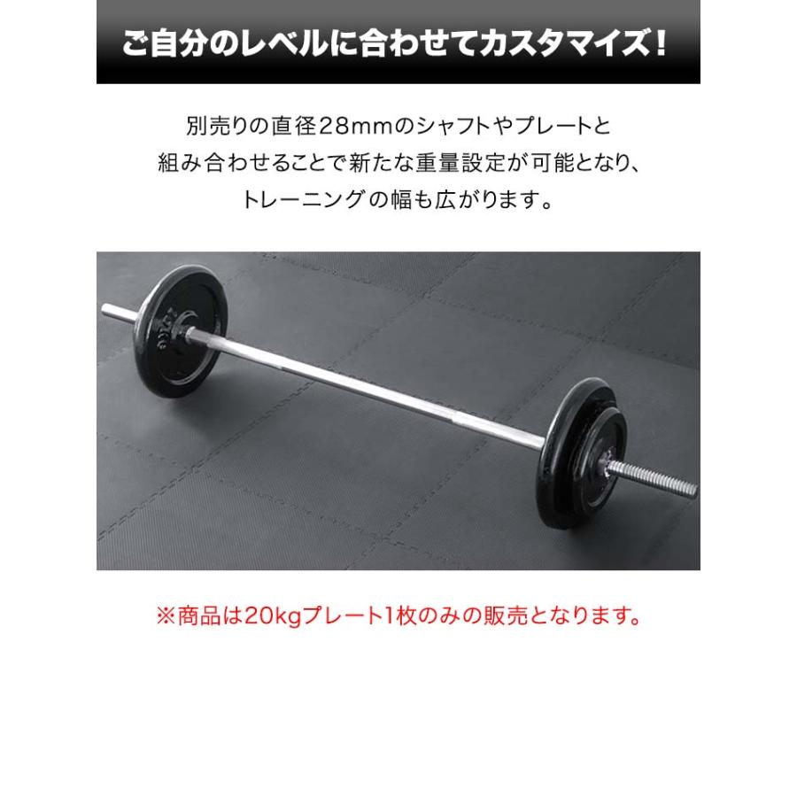 FIELDOOR（フィールドア） バーベル 用 プレート 20kg 1枚 単品