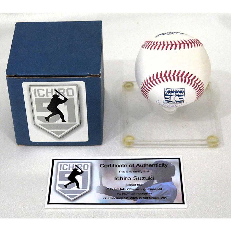 MS】イチロー直筆サイン「HOF25」書込み 米国野球殿堂ロゴ入り MLB公式