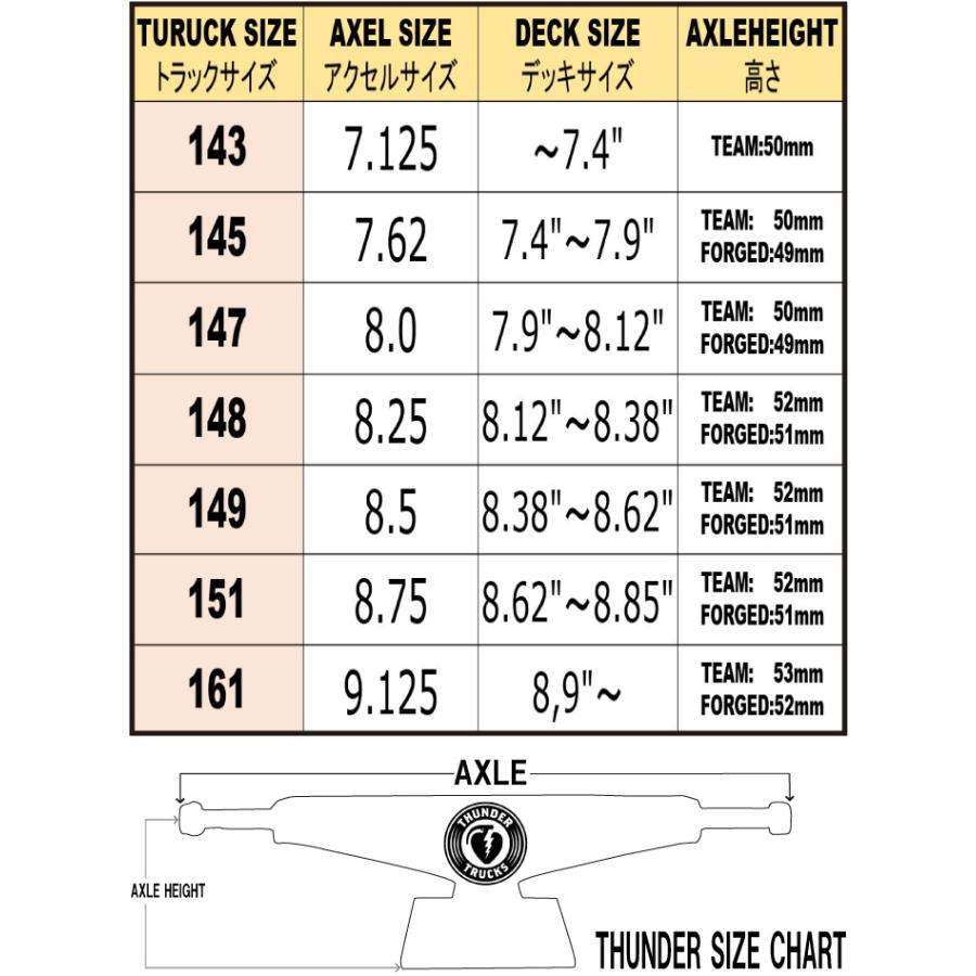 スケートボード スケボー THUNDER TRUCK TEAM HOLLOWS サンダー