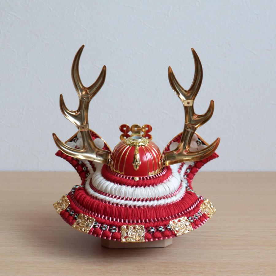 新作 リニューアル 完全日本製レッド ゴールド 武将 真田幸村 兜 月