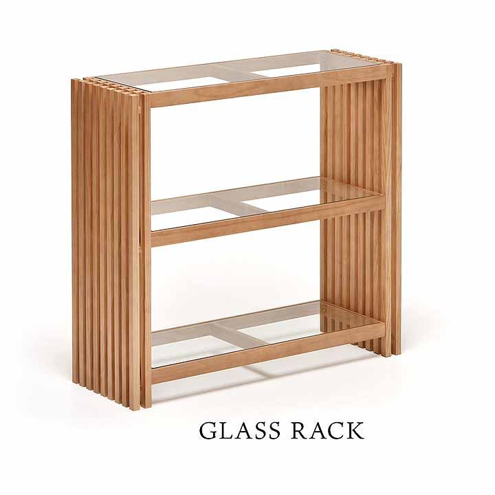 3段ラック FOREST ラック ガラス棚 ディスプレイ棚 オープンラック