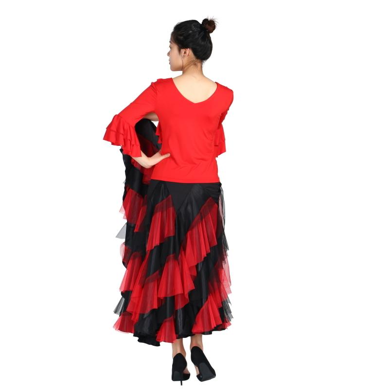 ダンス衣装 トップス【パープル 紫】 フラメンコ ラテンダンス 社交