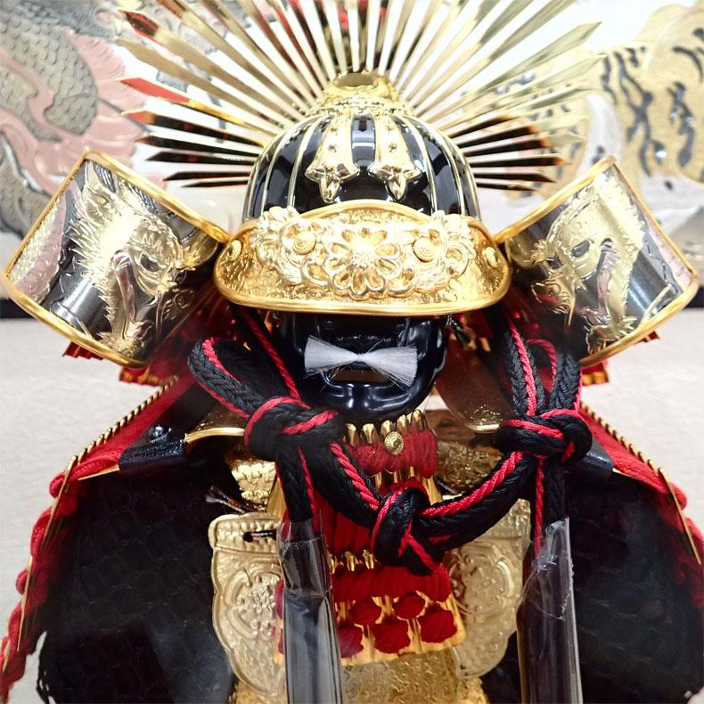 京華作 豊臣秀吉鎧 ガラスケース入飾り 五月節句 五月人形 兜飾り