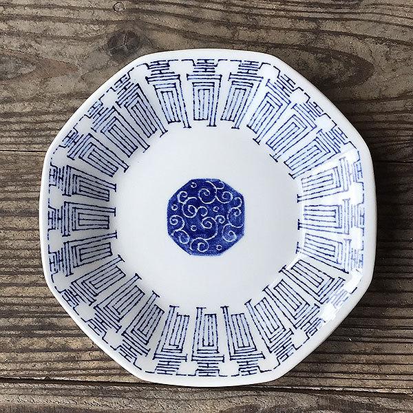 中華青壽 シューマイ皿 中華食器 八角皿 業務用 日本製 磁器 約18.5cm