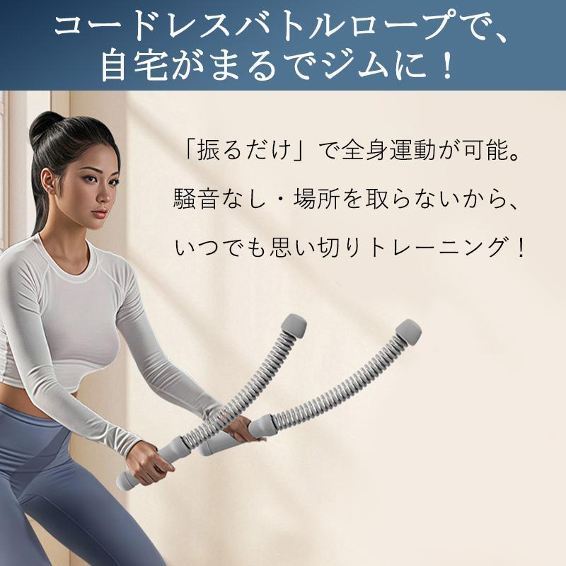 ロープレス バトルロープ 2本セット トレーニングロープ コードレス