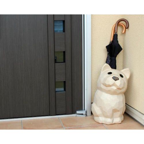 ポイント8倍]信楽焼 陶器 傘立て 白 犬 傘たて いぬ イヌ スリム 北欧