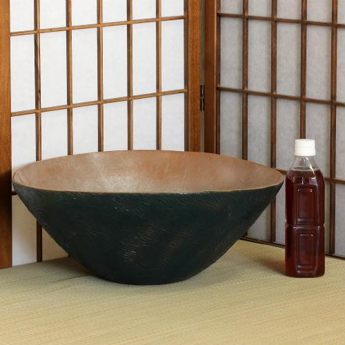 信楽焼 水盤 白ぼかし ソリ 深型 13号 花器 陶器 池坊 嵯峨御流 生け花