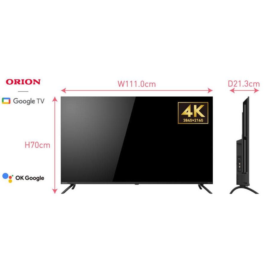 ORION オリオン OLS50RD10C 50V型 4K対応 GoogleTV搭載 スマートテレビ