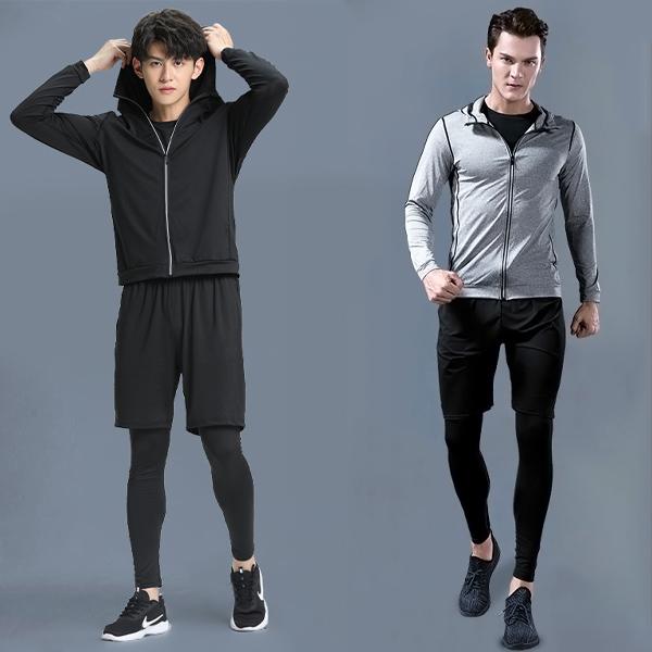 フィットネスウェア メンズ 5点セット トレーニング トップス パンツ