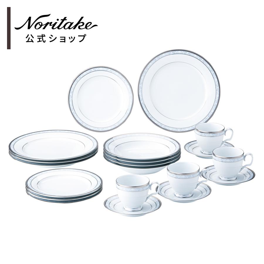 ノリタケ □特別価格□ ハンプシャープラチナ 20pcセット 4人用 ( 食器