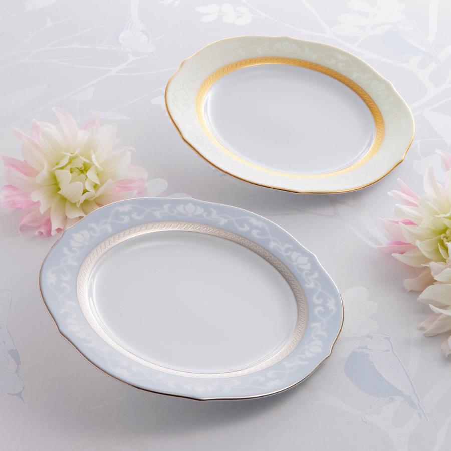 ノリタケ ハンプシャーゴールド 23cmアクセントプレートペア ( ケーキ