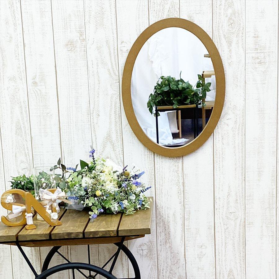 鏡 壁掛け 楕円形 34 × 45 オーバルミラー 日本製 ウォールミラー