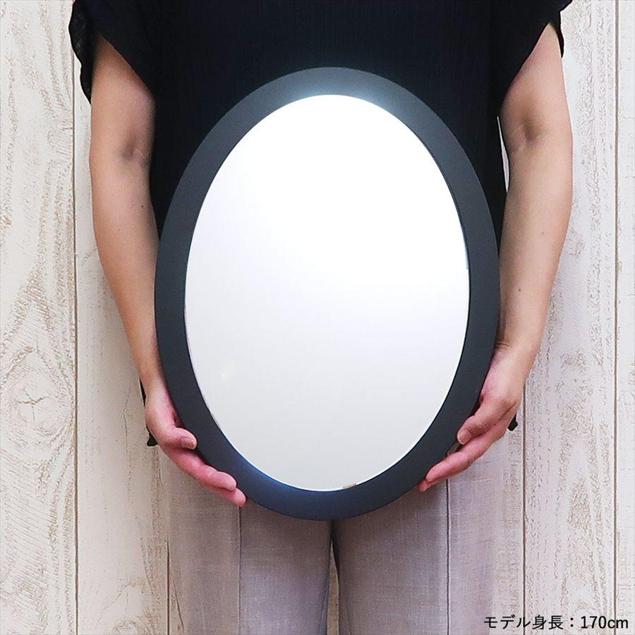 鏡 壁掛け 楕円形 34 × 45 オーバルミラー 日本製 ウォールミラー