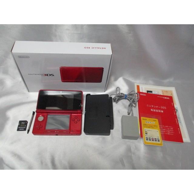 ニンテンドー3DS メタリックレッド 箱付き すぐに遊べるセット 中古