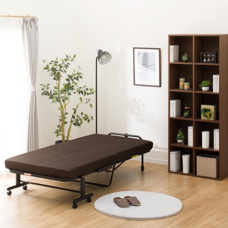 ベッド 折りたたみベッドソファ ソファベッド(HY06 BR)シングルより