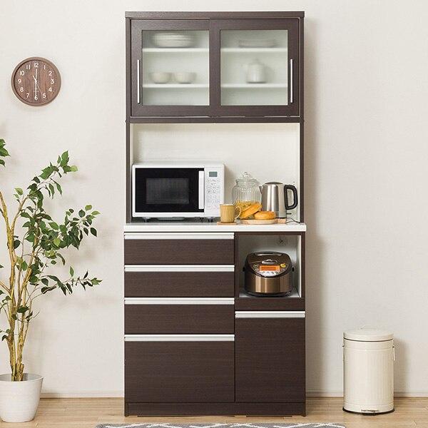 ニトリ（NITORI） 幅90 キッチンボード(レジューム 90TG-S DBR/90QH-R