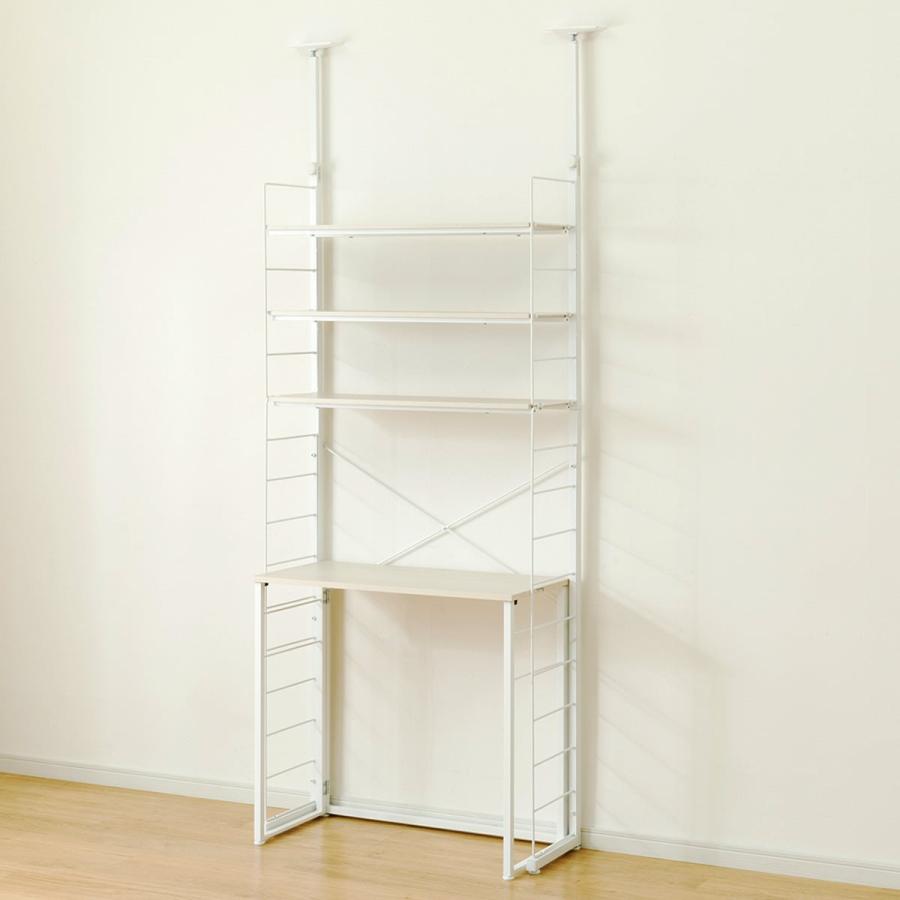 ニトリ（NITORI） 幅80cmセット デスク付き 突っ張り壁面収納Nポルダ