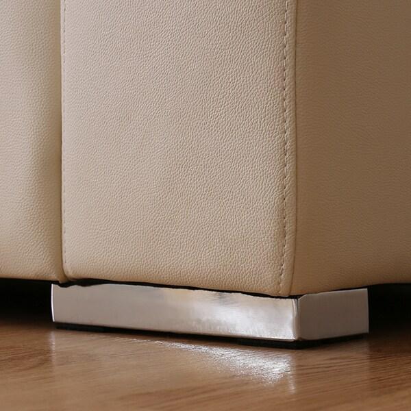 ニトリ（NITORI） ソファー カウチソファ (ダブルライン3RC 革WH) 3人