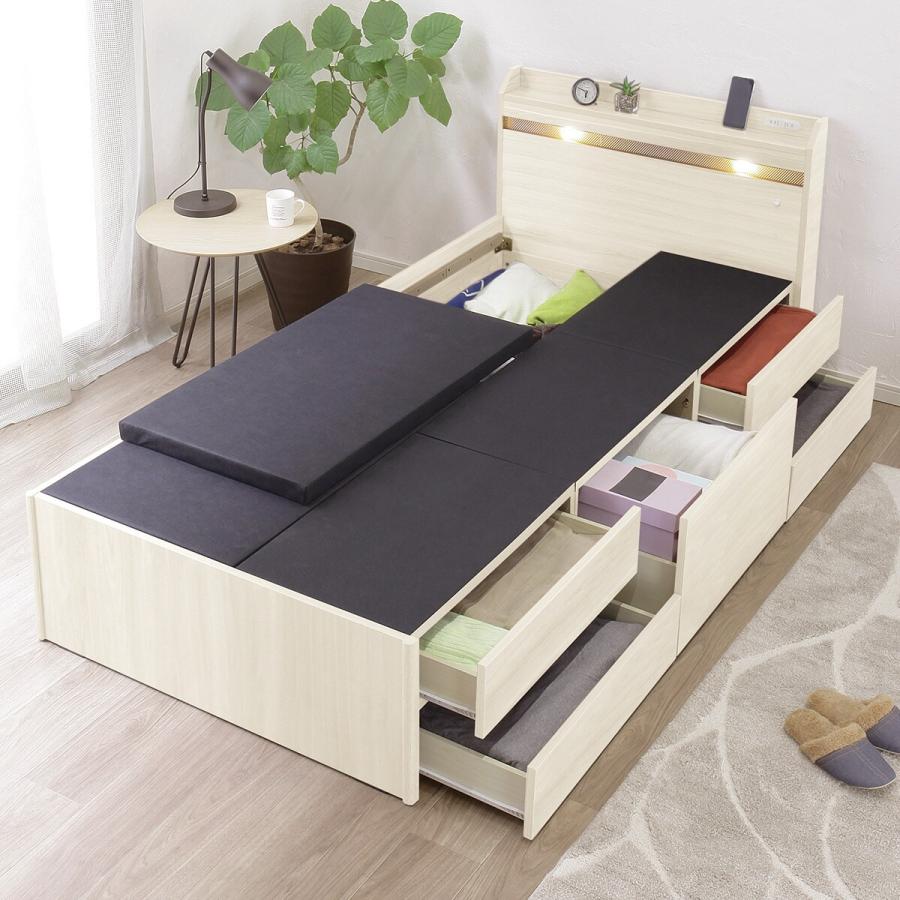 ニトリ（NITORI） シングル 豊富な収納力のチェストベッド (ホワイト