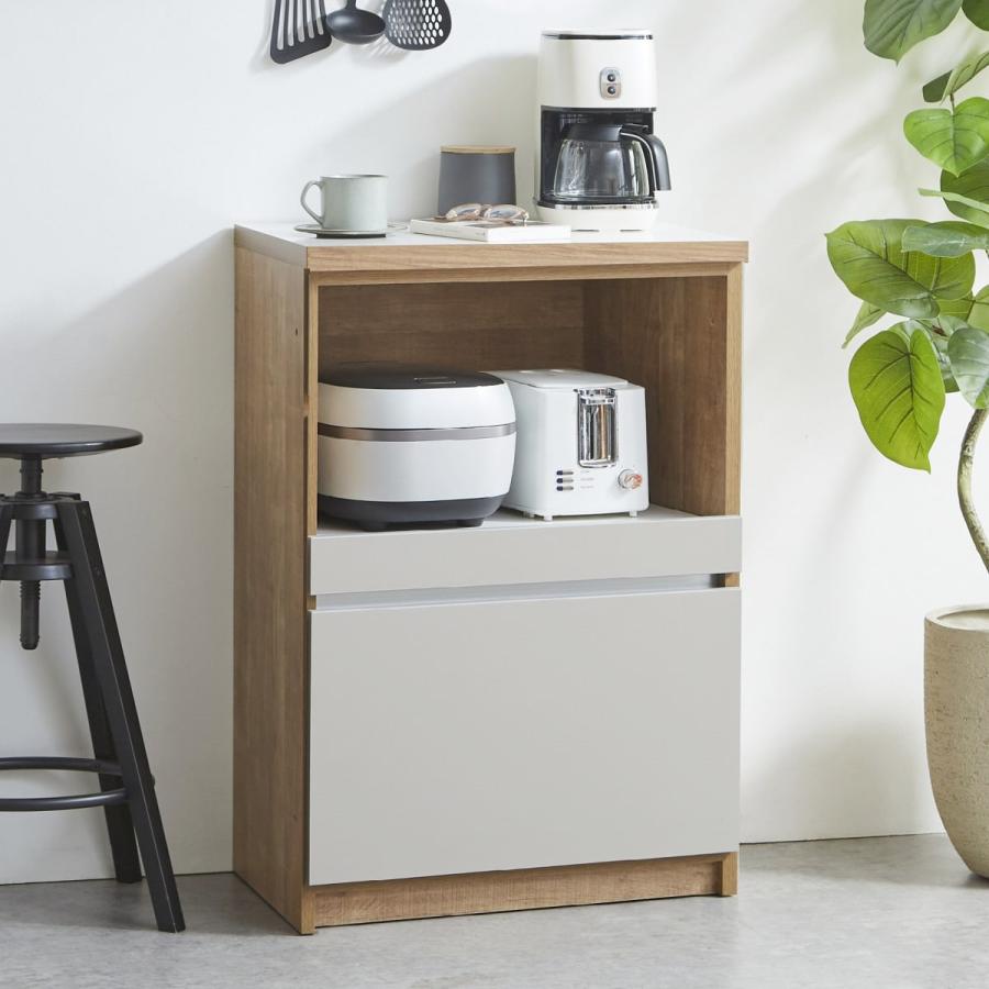 ニトリ（NITORI） キッチン収納カウンター (幅60cm オープン GY