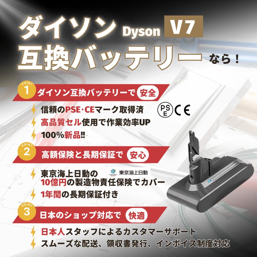 Dyson（ダイソン） 互換品 V7 SV11 バッテリー 4000mAh V7Animal