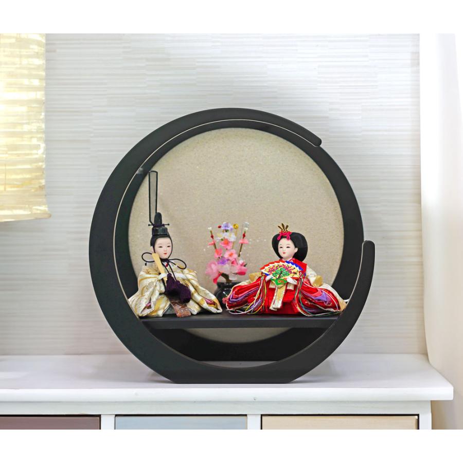 雛人形 コンパクト おしゃれ ひな人形 雛 金襴衣装 木製 かわいい 平