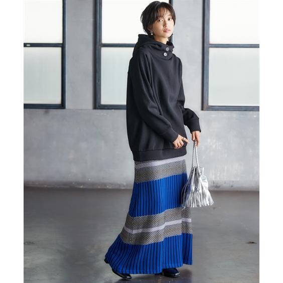 ニッセン（nissen） スカート ロング レディース 総柄 ニット ボーダー