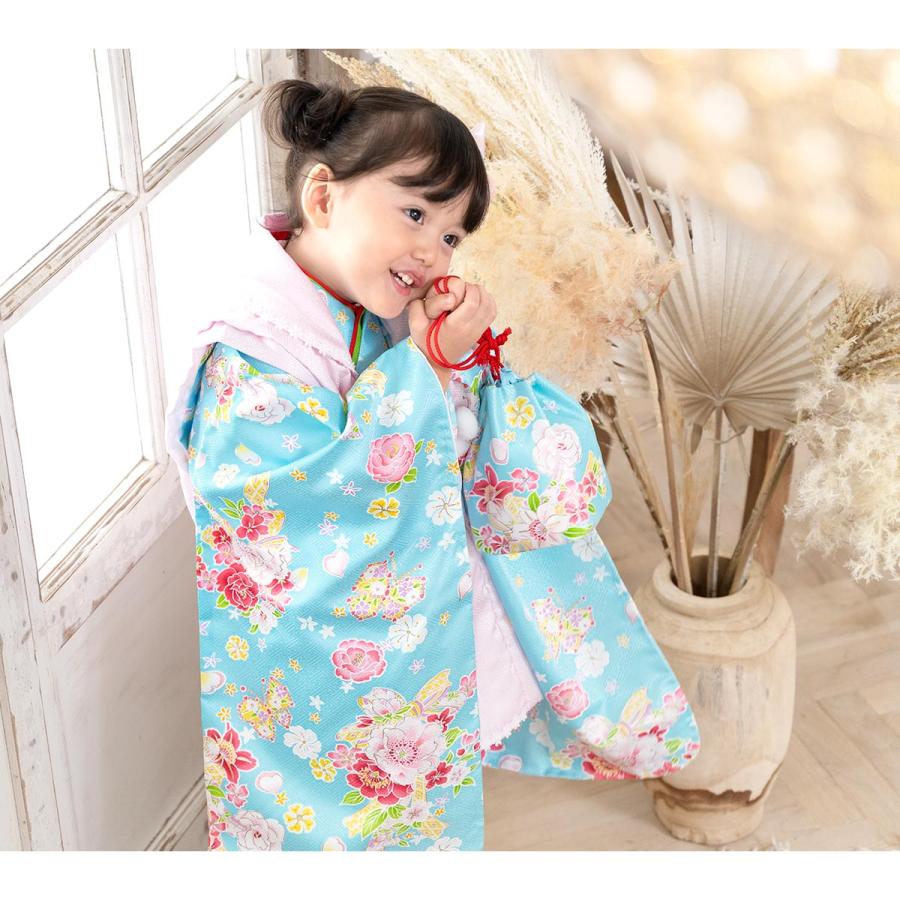 SOUBIEN（創美苑） レンタル 七五三 女の子 3歳 着物 被布 フルセット