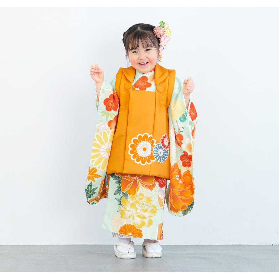 SOUBIEN（創美苑） レンタル 七五三 女の子 3歳 着物 被布 フルセット