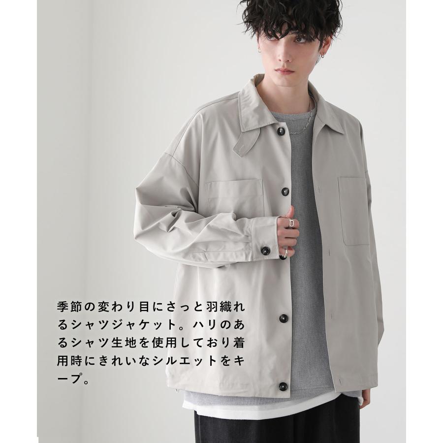 メンズ ジャケット シャツ 2way ハイネック 仕様 ダブルポケット S M L