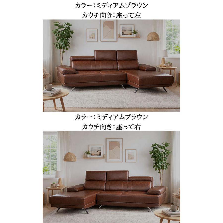 送料無料 3年保証 可動式ヘッドレスト 本革カウチソファ ハイバック