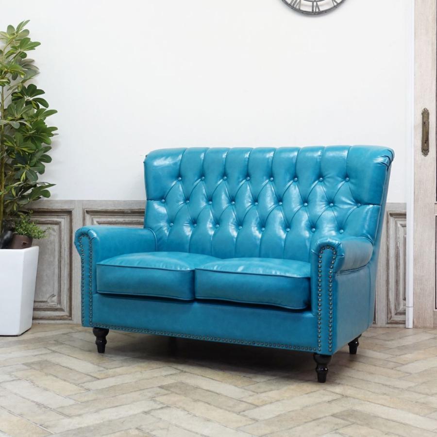 ダブルソファ 昭和レトロ ソファ アンティーク ウィングチェア 2人 二