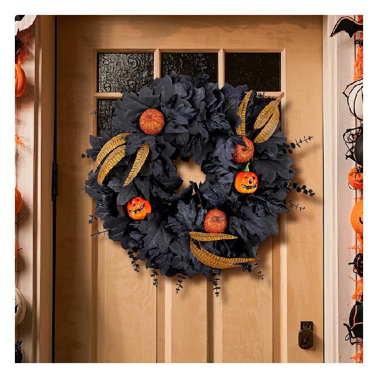 ハロウィンリース ハロウイン 屋外 花 カボチャ かぼちゃ 秋 玄関ドア