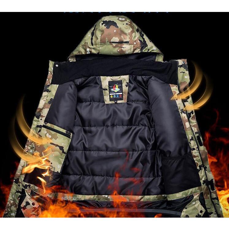 スキーウェア 上下セット レディース メンズ 迷彩 スノーボード