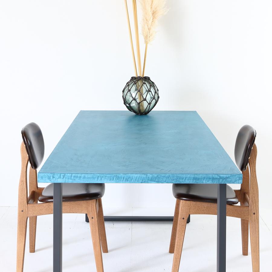 関本家具装芸 職人家具 モールテックス コーラルブルー色 ダイニング