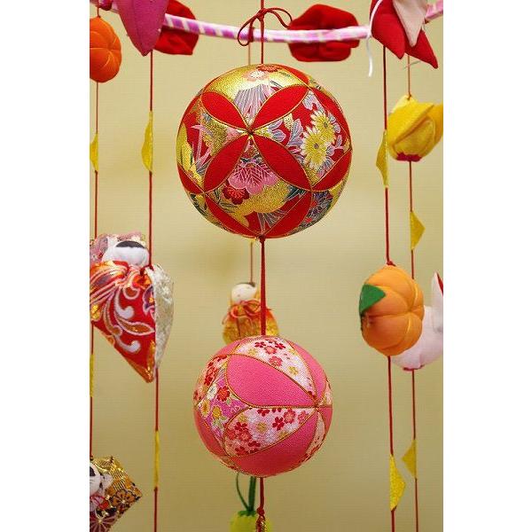 さげもん型つるし雛 (中) 35細工さげ二連毬つるし飾り 雛人形さげ飾り