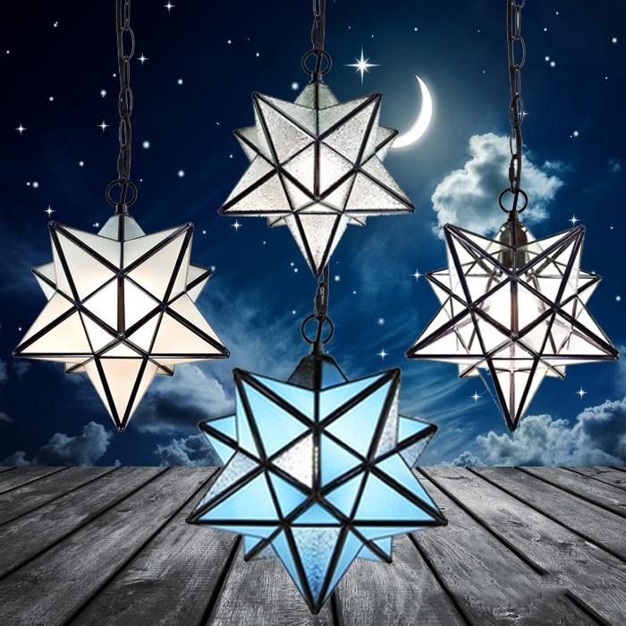 ペンダントライト 1灯 北欧 星 星型 ガラス 照明器具 電気 天井照明