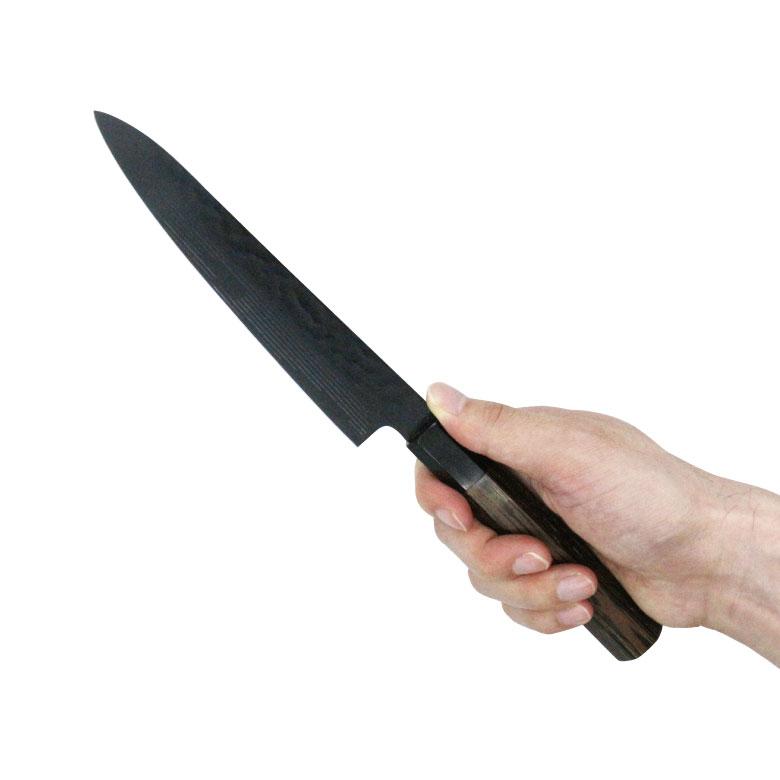 堺孝行 堺 孝行 黒影 V金10号 鎚目 テフロン加工 ペティナイフ 和包丁