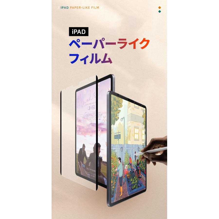 ペーパーライクフィルム iPad 保護フィルム 着脱式 Air Pro 2024 11