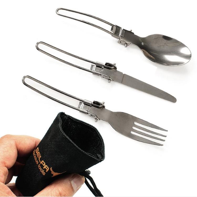 ポータブル 折りたたみ カトラリーセット ステンレス鋼 折畳ナイフ